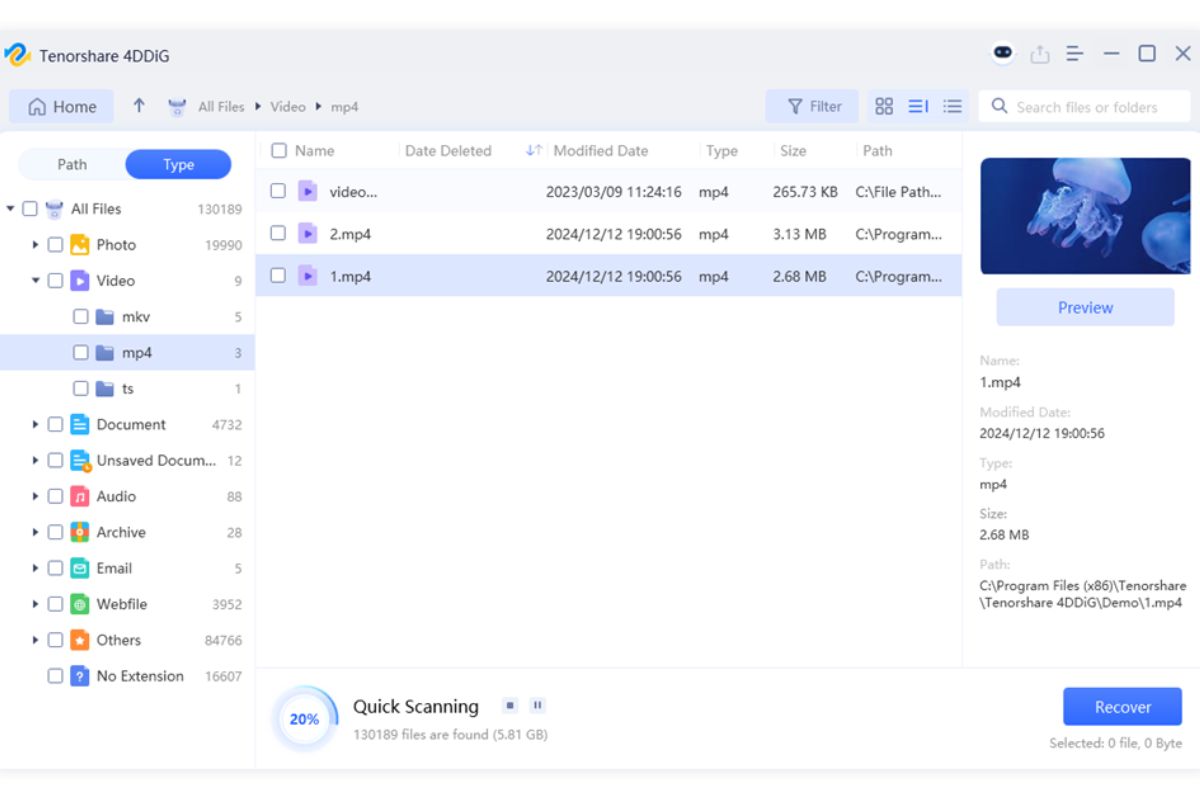 how to find your desired file types
