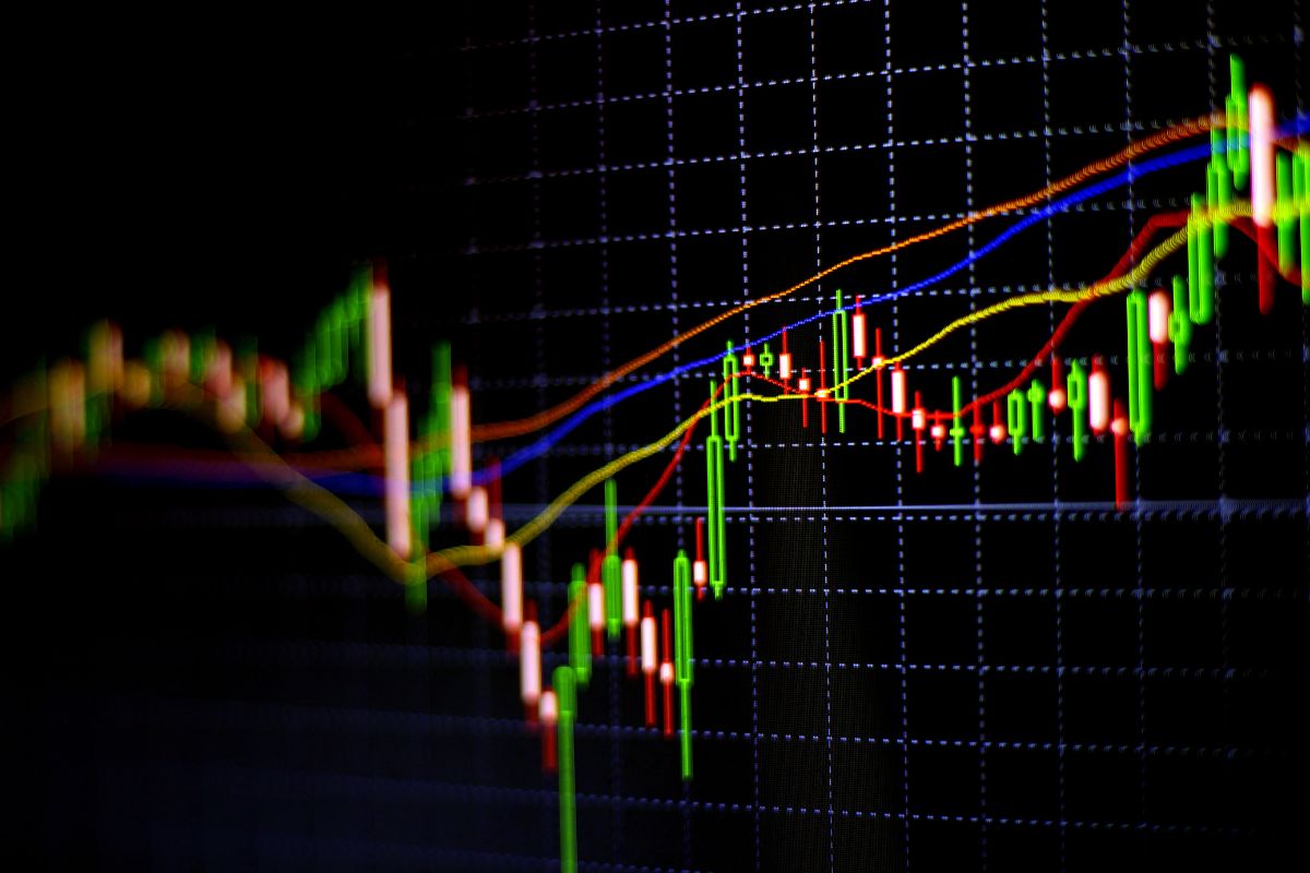 A stock market trading graph representing why dow jones still matters for economy
