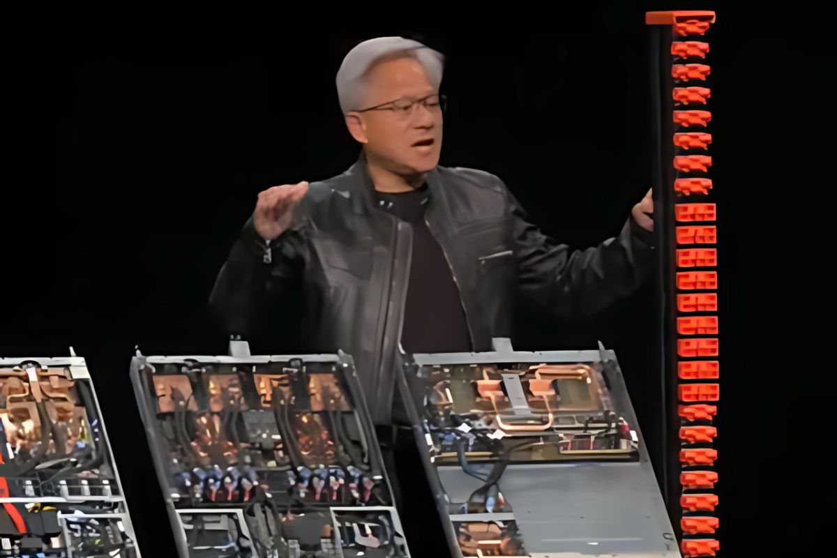 nvidia CEO with nvlink spine