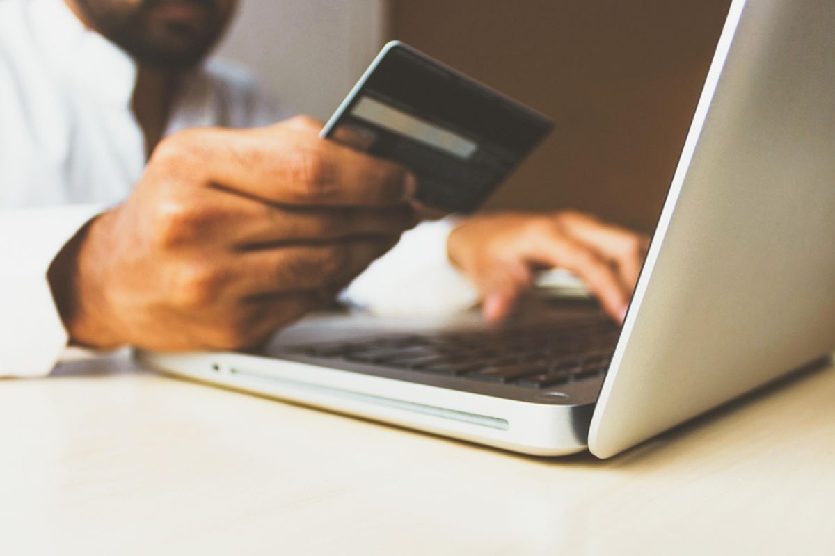 a person using payment gateway using a card